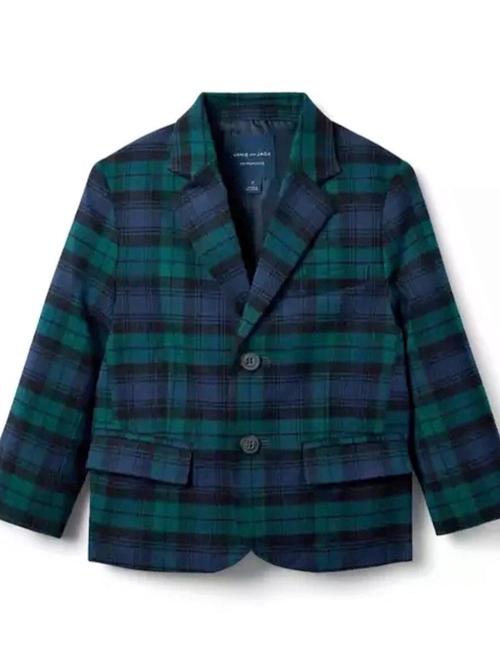 Janie and Jack Plaid Blazer in Blue & Green Size 8